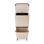 Brabantia SortUp Dual Compartment Recycle Bin Hi 20 + 25 Litre - Soft Beige (275005)