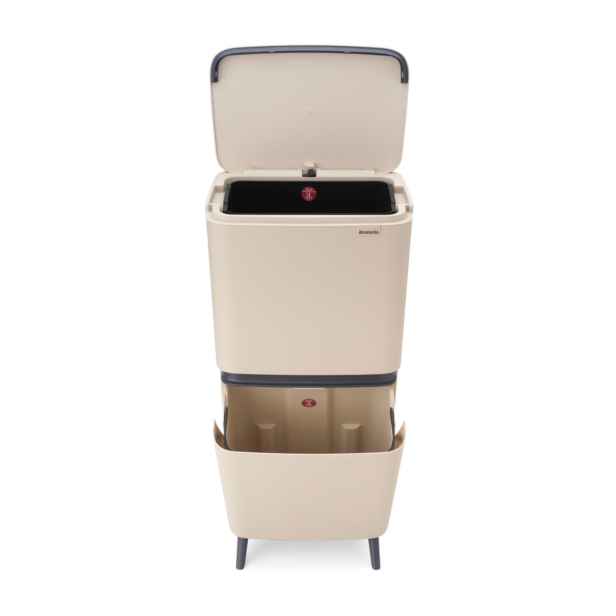 Brabantia SortUp Dual Compartment Recycle Bin Hi 20 + 25 Litre - Soft Beige (275005)