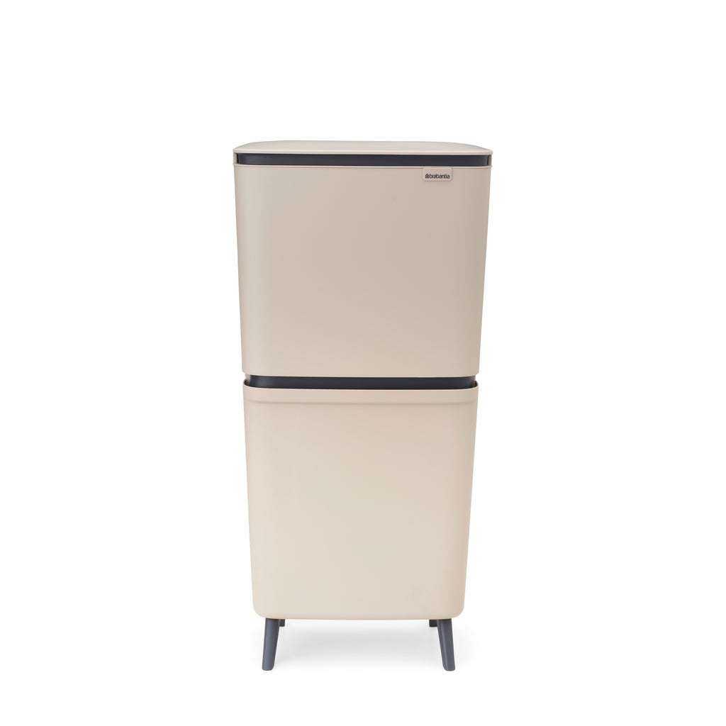 Brabantia SortUp Dual Compartment Recycle Bin Hi 20 + 25 Litre - Soft Beige (275005)