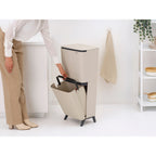 Brabantia SortUp Dual Compartment Recycle Bin Hi 20 + 25 Litre - Soft Beige (275005)