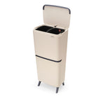 Brabantia SortUp Recycle Bin Hi with 3 Compartments, 10 + 10 + 25 Litre - Soft Beige (275029)