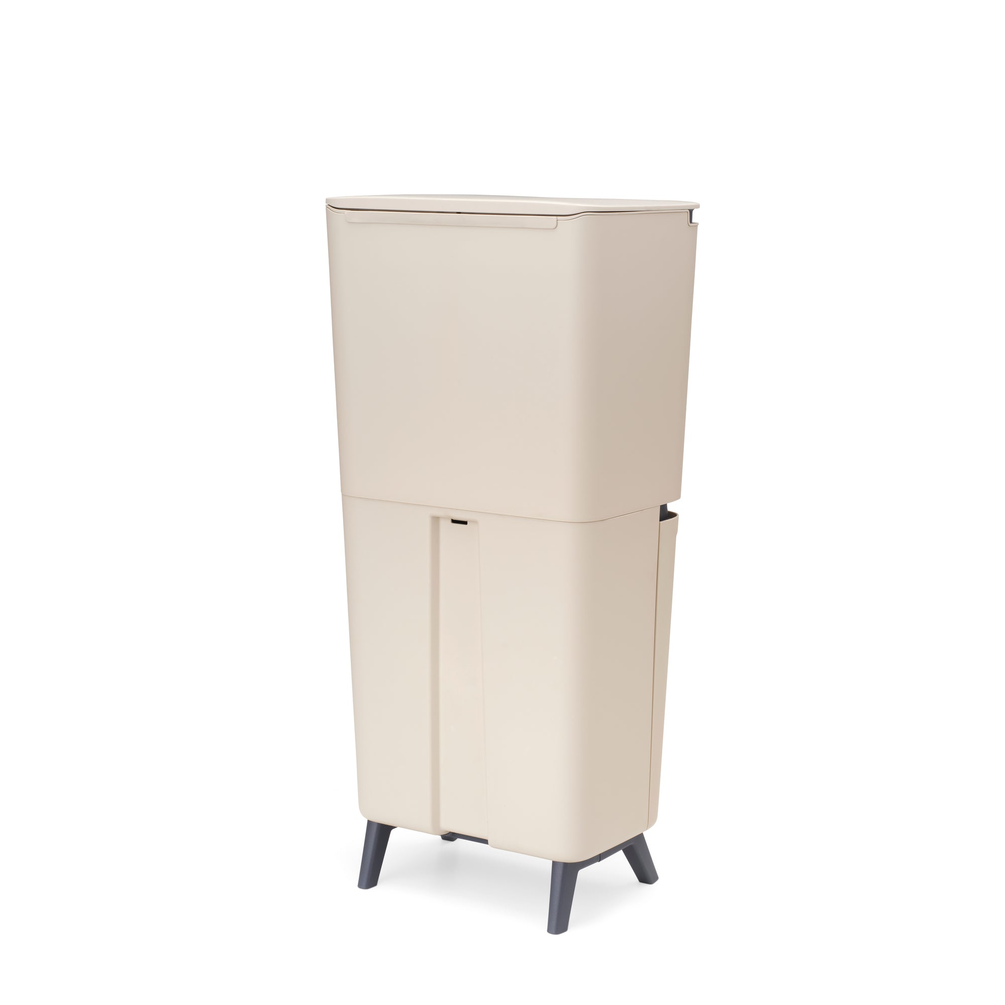 Brabantia SortUp Recycle Bin Hi with 3 Compartments, 10 + 10 + 25 Litre - Soft Beige (275029)