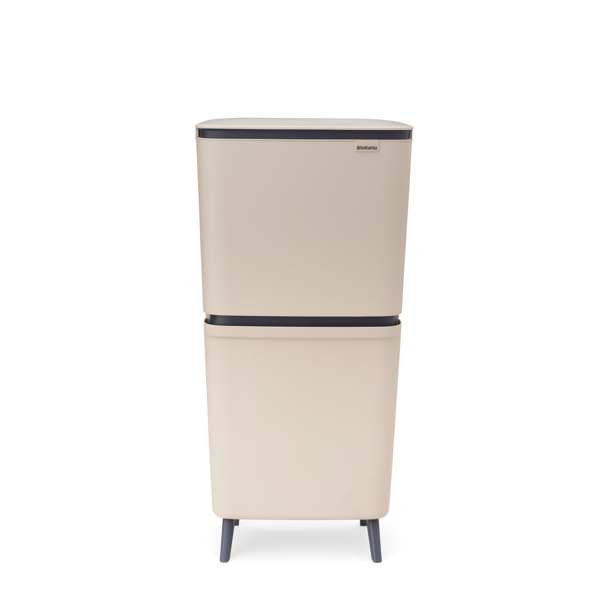 Brabantia SortUp Recycle Bin Hi with 3 Compartments, 10 + 10 + 25 Litre - Soft Beige (275029)