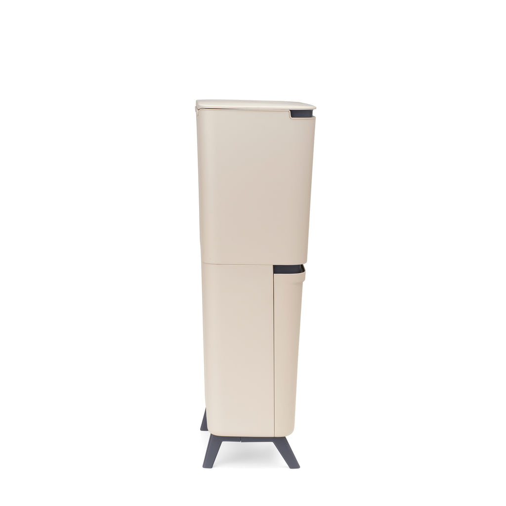 Brabantia SortUp Recycle Bin Hi with 3 Compartments, 10 + 10 + 25 Litre - Soft Beige (275029)