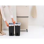 Brabantia SortUp Recycle Bin Hi with 3 Compartments, 10 + 10 + 25 Litre - Soft Beige (275029)