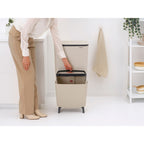 Brabantia SortUp Recycle Bin Hi with 3 Compartments, 10 + 10 + 25 Litre - Soft Beige (275029)