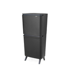 Brabantia SortUp Recycle Bin Hi with 3 Compartments, 10 + 10 + 25 Litre - Dark Grey (275043)
