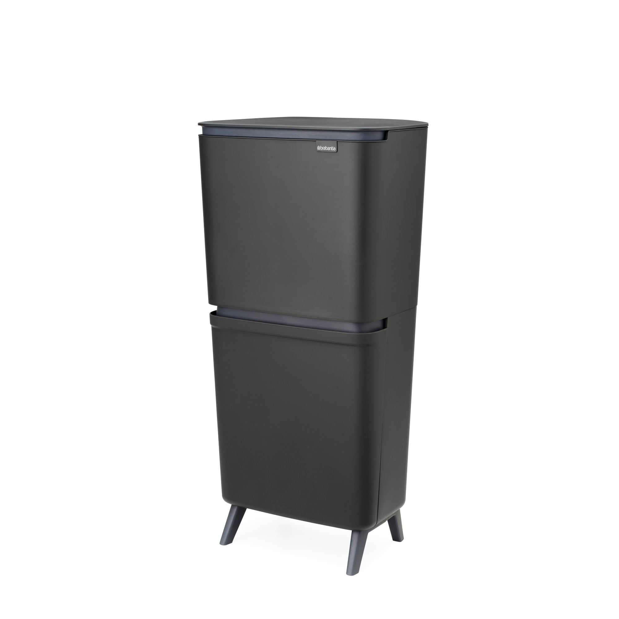 Brabantia SortUp Recycle Bin Hi with 3 Compartments, 10 + 10 + 25 Litre - Dark Grey (275043)