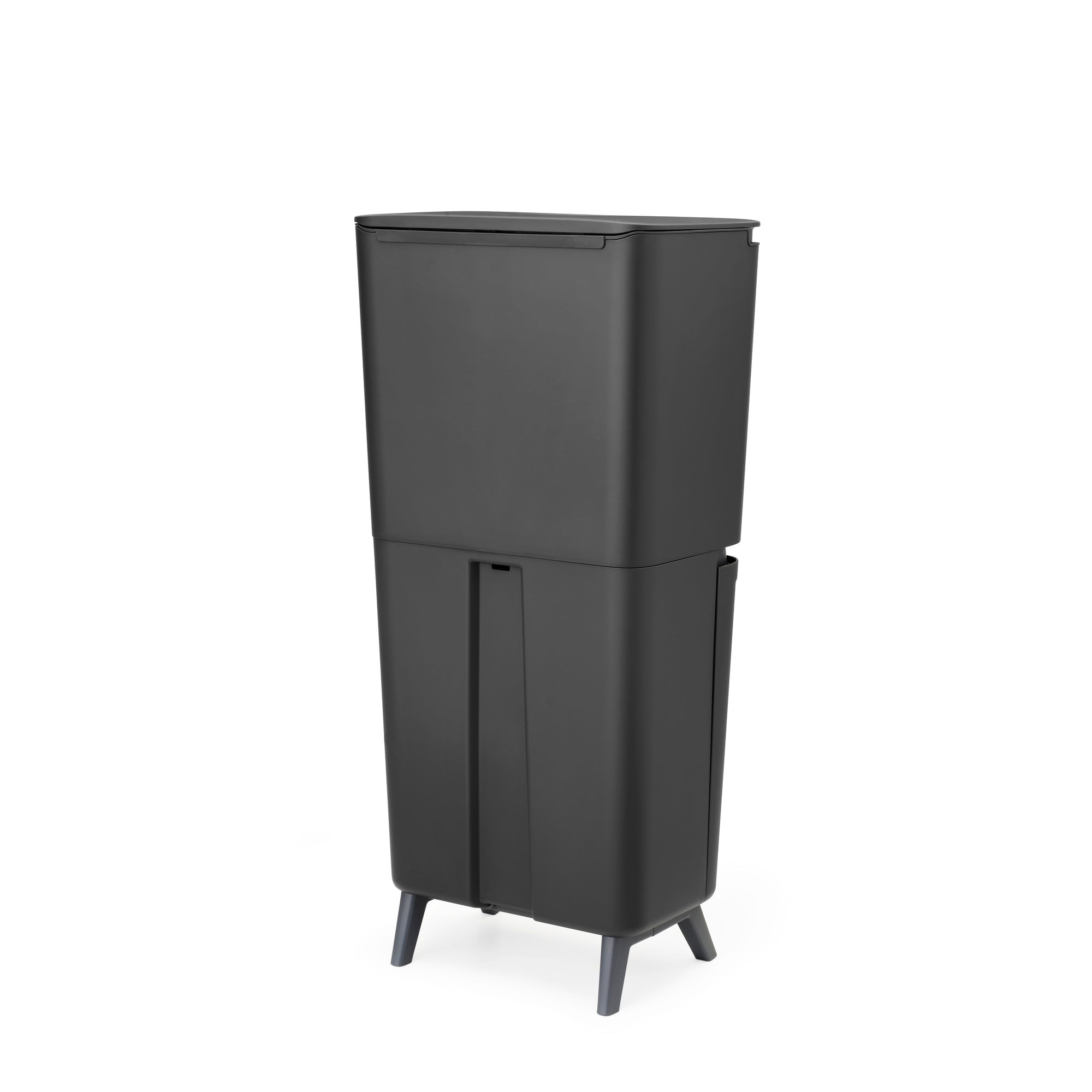 Brabantia SortUp Recycle Bin Hi with 3 Compartments, 10 + 10 + 25 Litre - Dark Grey (275043)