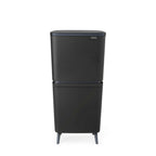 Brabantia SortUp Recycle Bin Hi with 3 Compartments, 10 + 10 + 25 Litre - Dark Grey (275043)