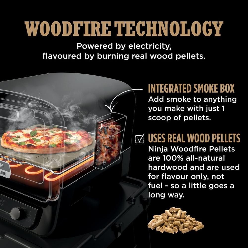 Ninja Woodfire Electric Outdoor Oven, Artisan Pizza Maker and BBQ Smoker OO101UK image 3