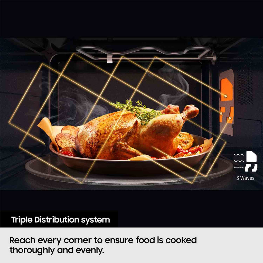 Samsung 23L 900W Solo Microwave Oven with Triple Distribution System in Black - MS23K3515AKEU image 7