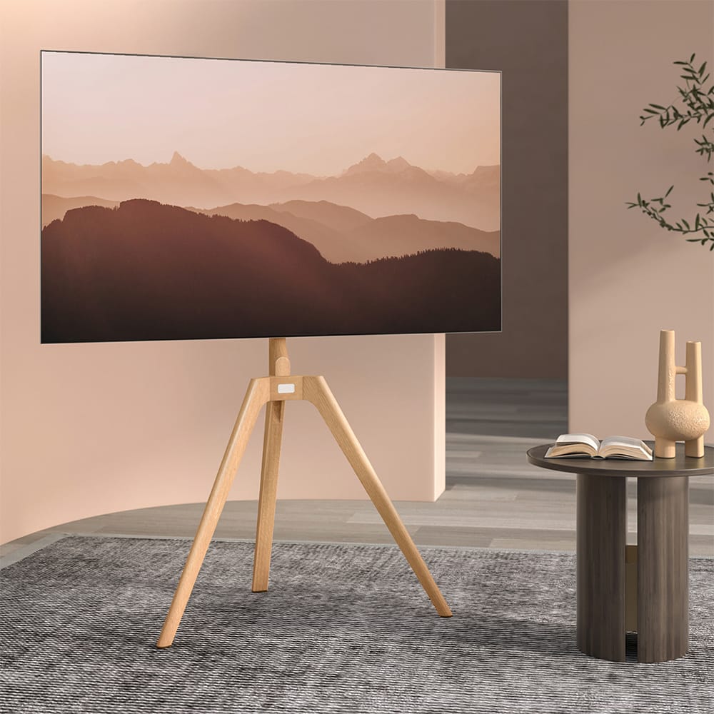 Ttap Tripod Floor TV Stand in Light Wood image 2
