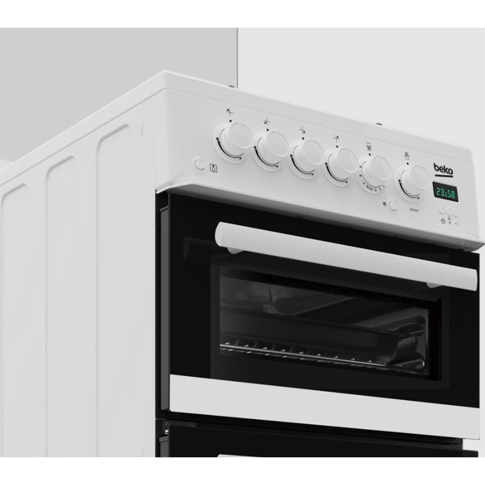 Beko EDG507W 50cm Freestanding Gas Oven and Gas Grill Gas Cooker with Gas Hob, White image 1