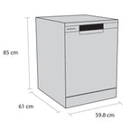 Schönhaus DWSF0115FSBG 15 Place Setting Freestanding Dishwasher, 60cm Wide, Graphite image 2