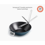 Joseph Joseph Space Folding Handle Ceramic Non-stick 32cm Blue Wok image 4
