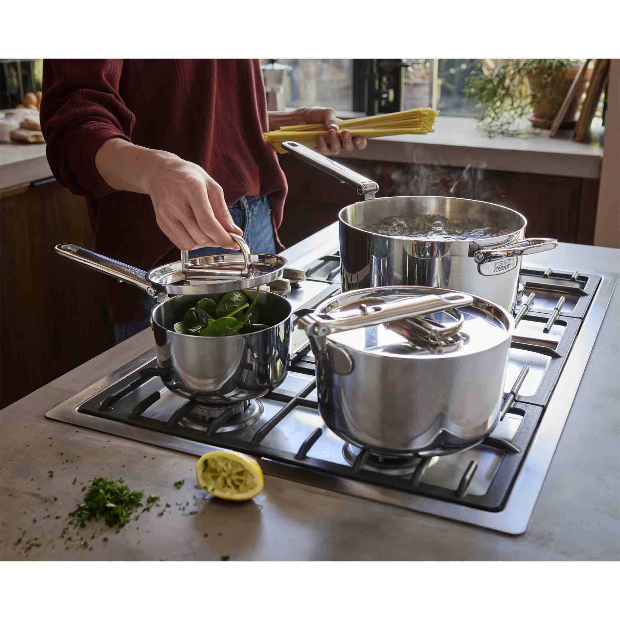 Joseph Joseph Space™ Steel Folding Handle 5-Piece Cookware Set – 1000032 image 6