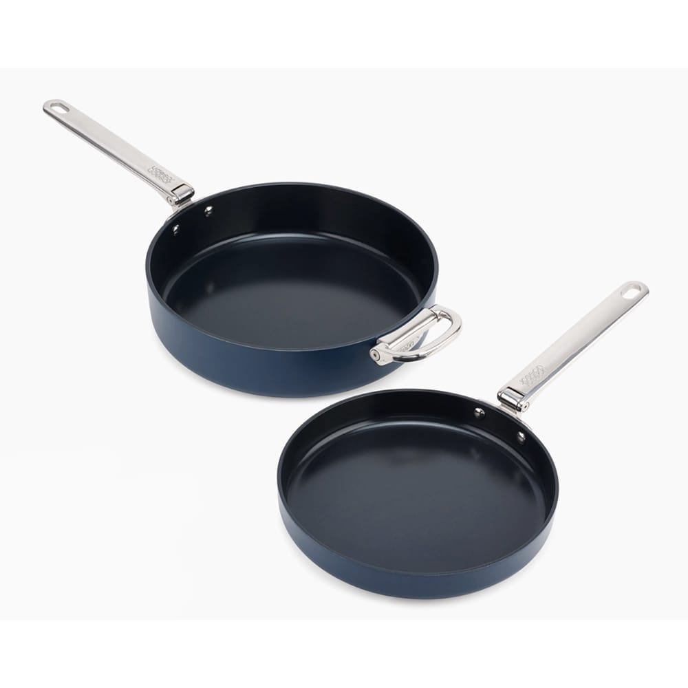Joseph Joseph Space Folding Handle Ceramic Non-stick 2-piece Blue Frying Pan Set - 45051 image 0