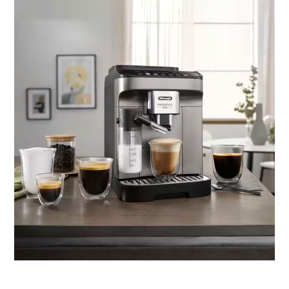 Delonghi Magnifica Evo Fully Automatic Bean to Cup coffee machine in Titanium Grey & Black - ECAM29083TB EX:2 image 5