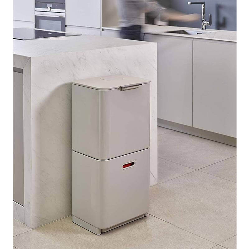 Joseph Joseph Totem Max 60L Waste and Recycling Bin in Stone image 3