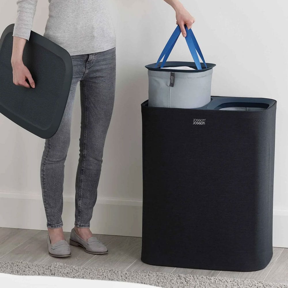 Joseph Joseph Tota 90 Litre Laundry Separation Basket in Carbon Black - 50004 image 1