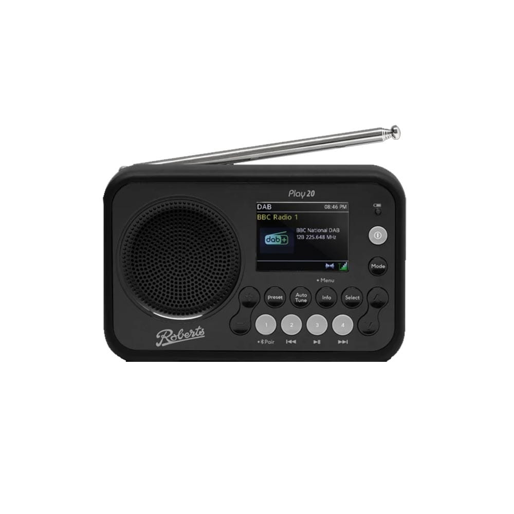 Roberts Radio PLAY20BLK DAB Radio in Black image 0