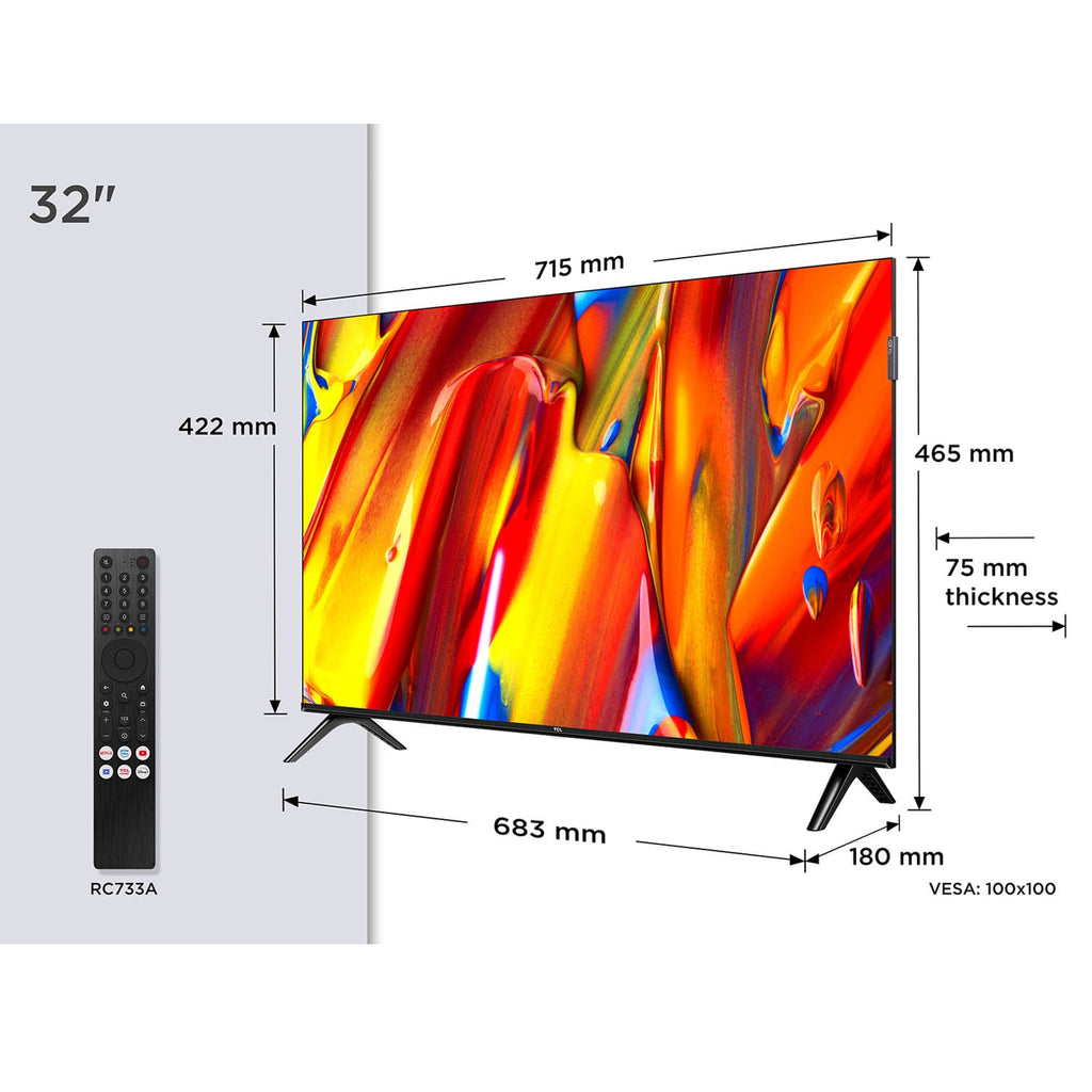 TCL 32V5C-UK 32 Inch, HD LED TV, HDR 10, Google TV, Freeview HD image 1