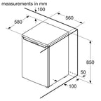 Bosch KTR15NWEAG Undercounter Larder Fridge, 134 Litre Fridge, 56cm Wide, White image 4