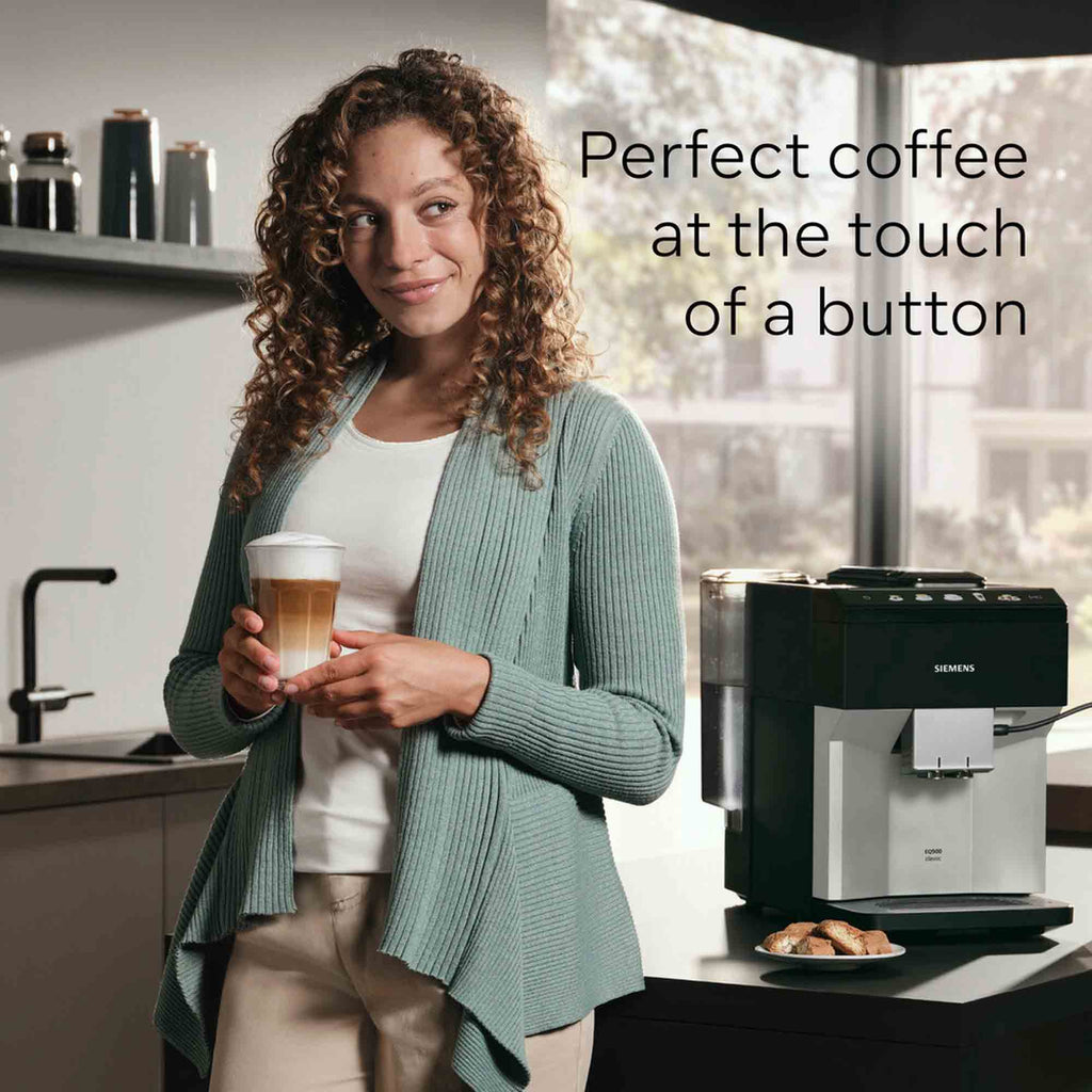 Siemens Fully Automatic Bean to Cup Coffee Machine in Black & Silver - TP515GB1 image 4