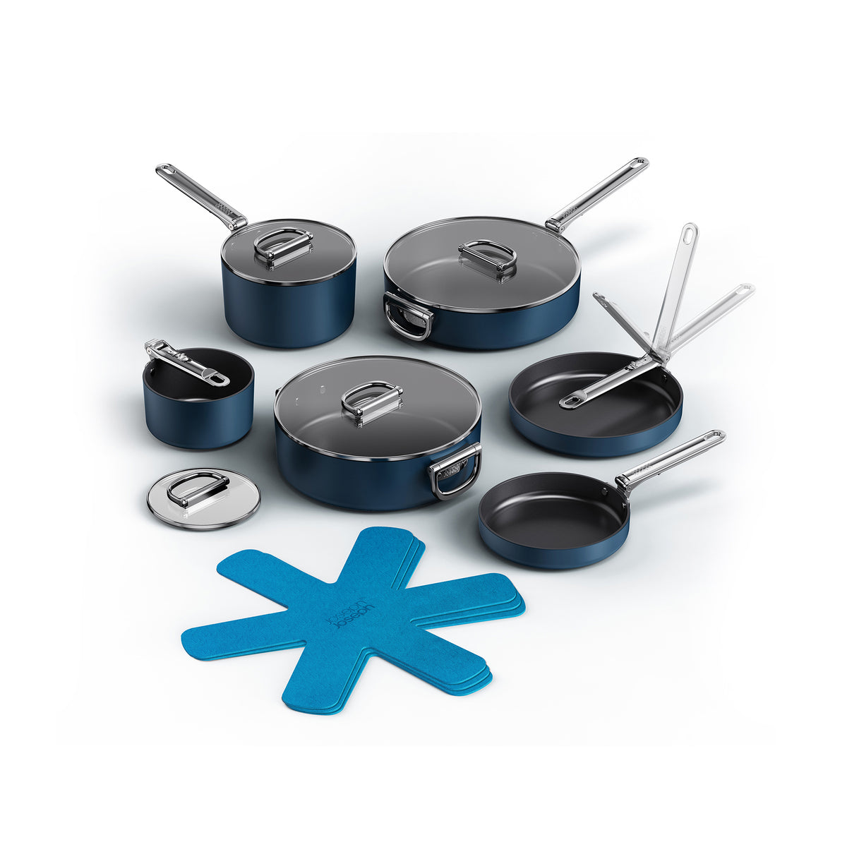 Joseph Joseph Space 10-Piece Folding Handle Non-Stick Cookware Set - 45050