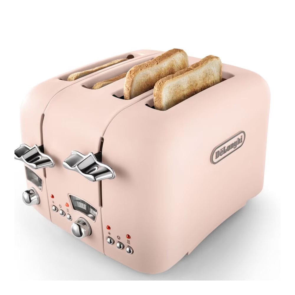 Delonghi Argento Flora 4 Slice Toaster in Pink CT04PK image 2