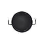 Black sauteuse with handles on a white background