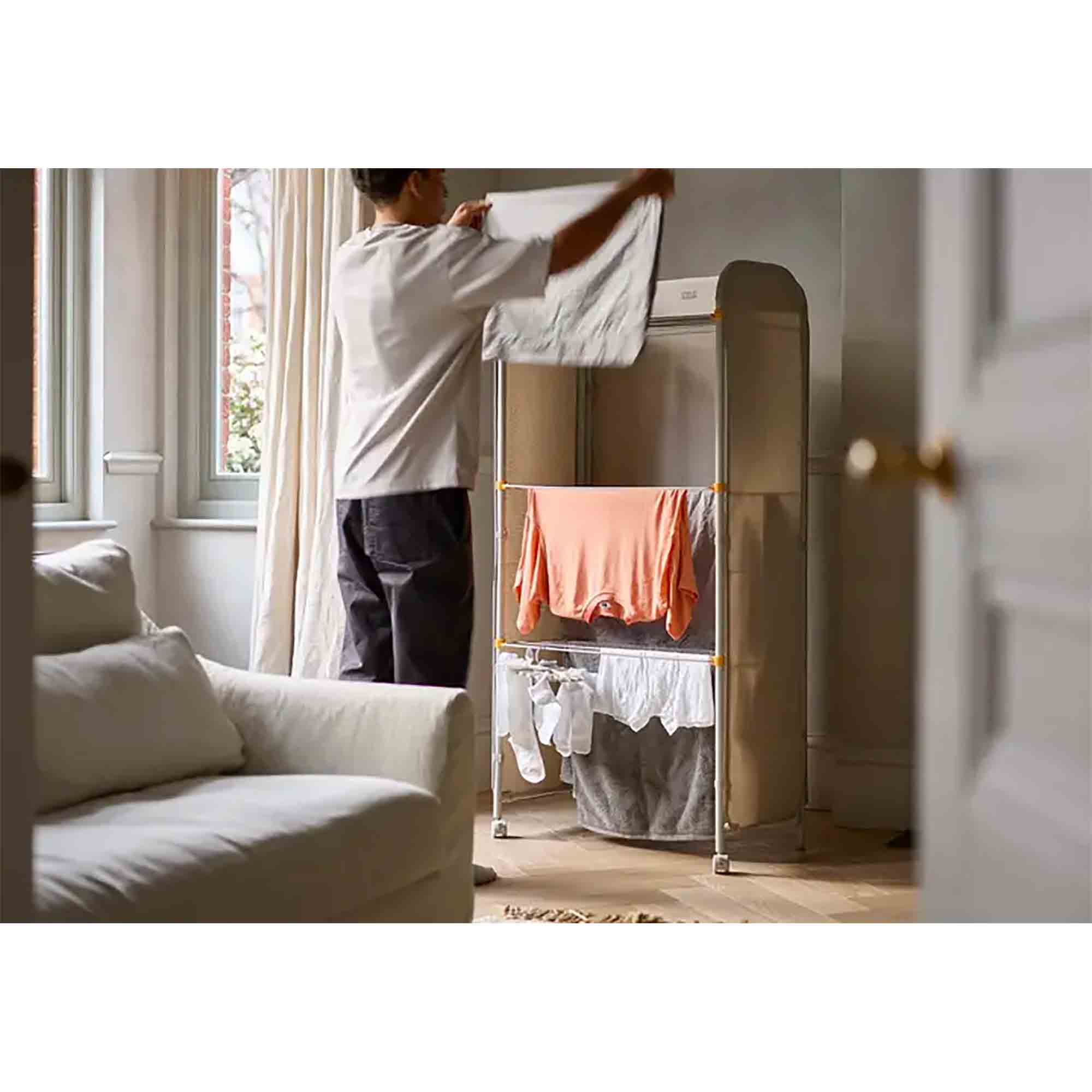 Joseph Joseph Eclipse™ 3-Tier Clothes Airer with Screen in Ecru – 50055