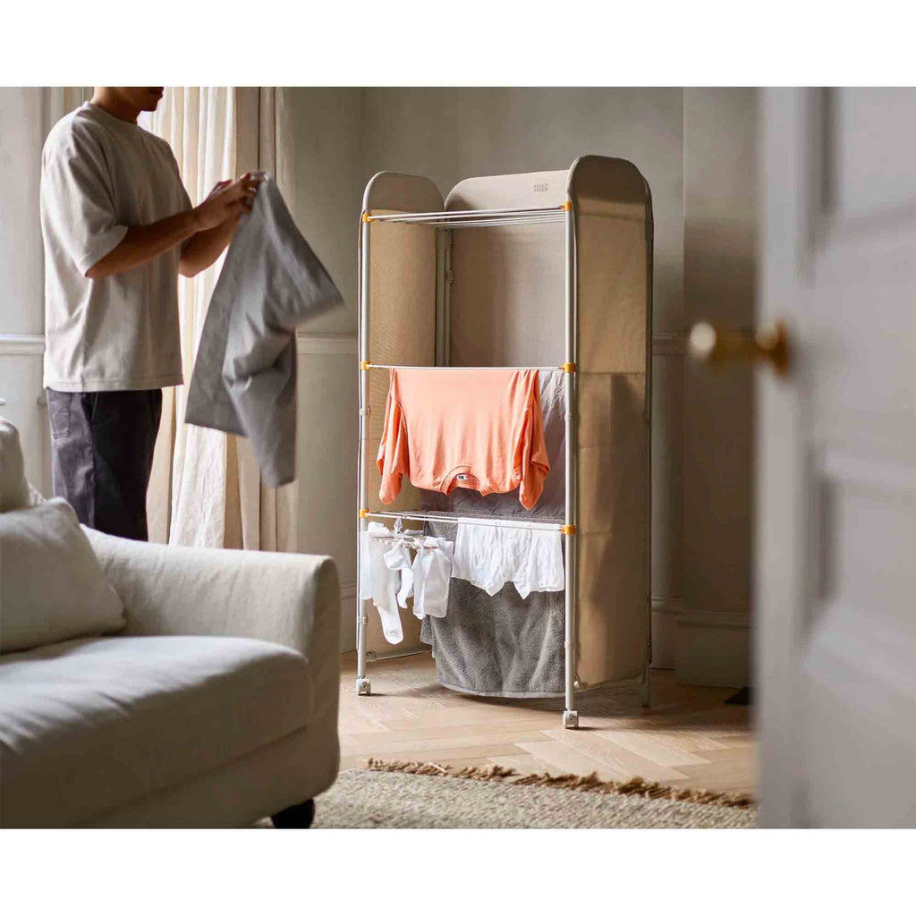 Joseph Joseph Eclipse™ 3-Tier Clothes Airer with Screen in Ecru – 50055