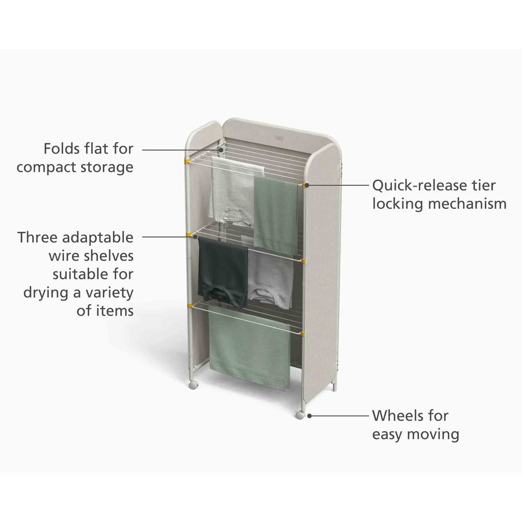 Joseph Joseph Eclipse™ 3-Tier Clothes Airer with Screen in Ecru – 50055