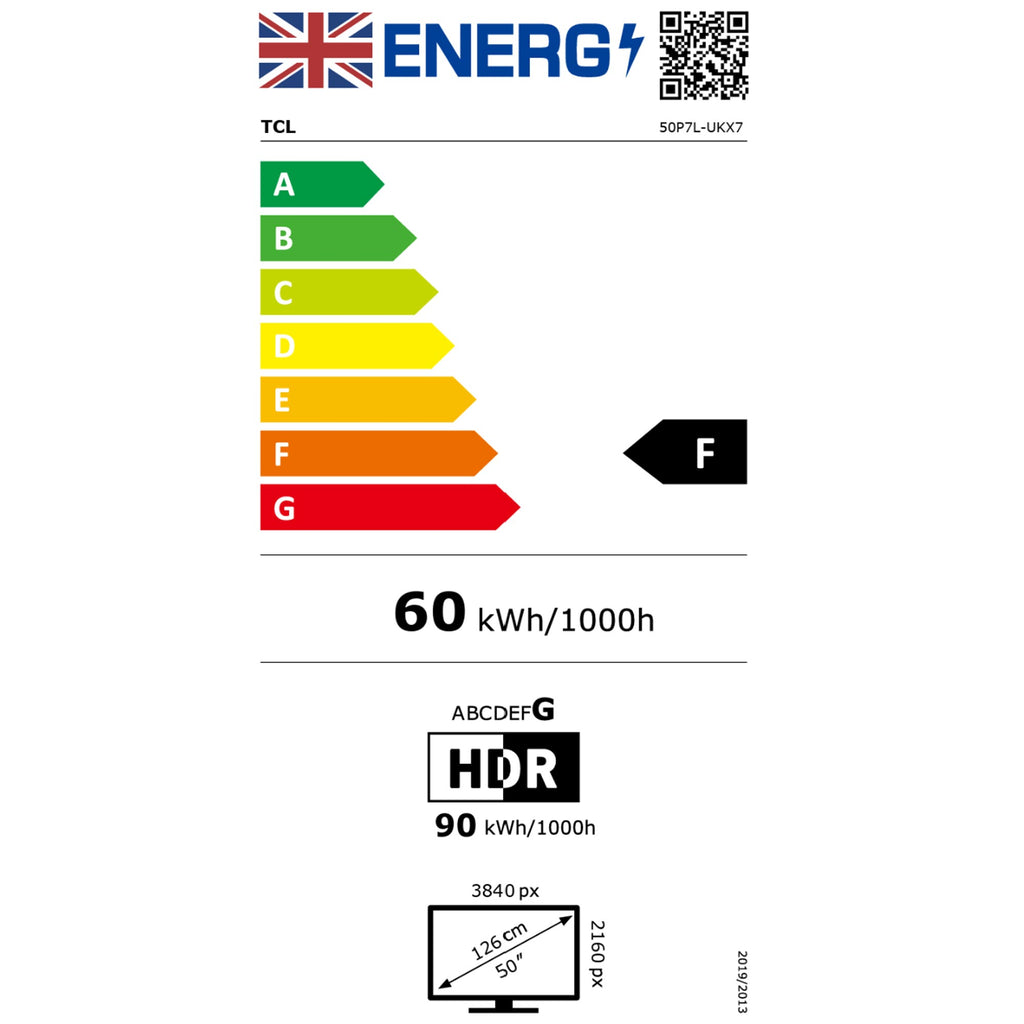 TCL 50P7L-UK 50 Inch, Ultra HD QLED Television, Google TV, Freeview HD