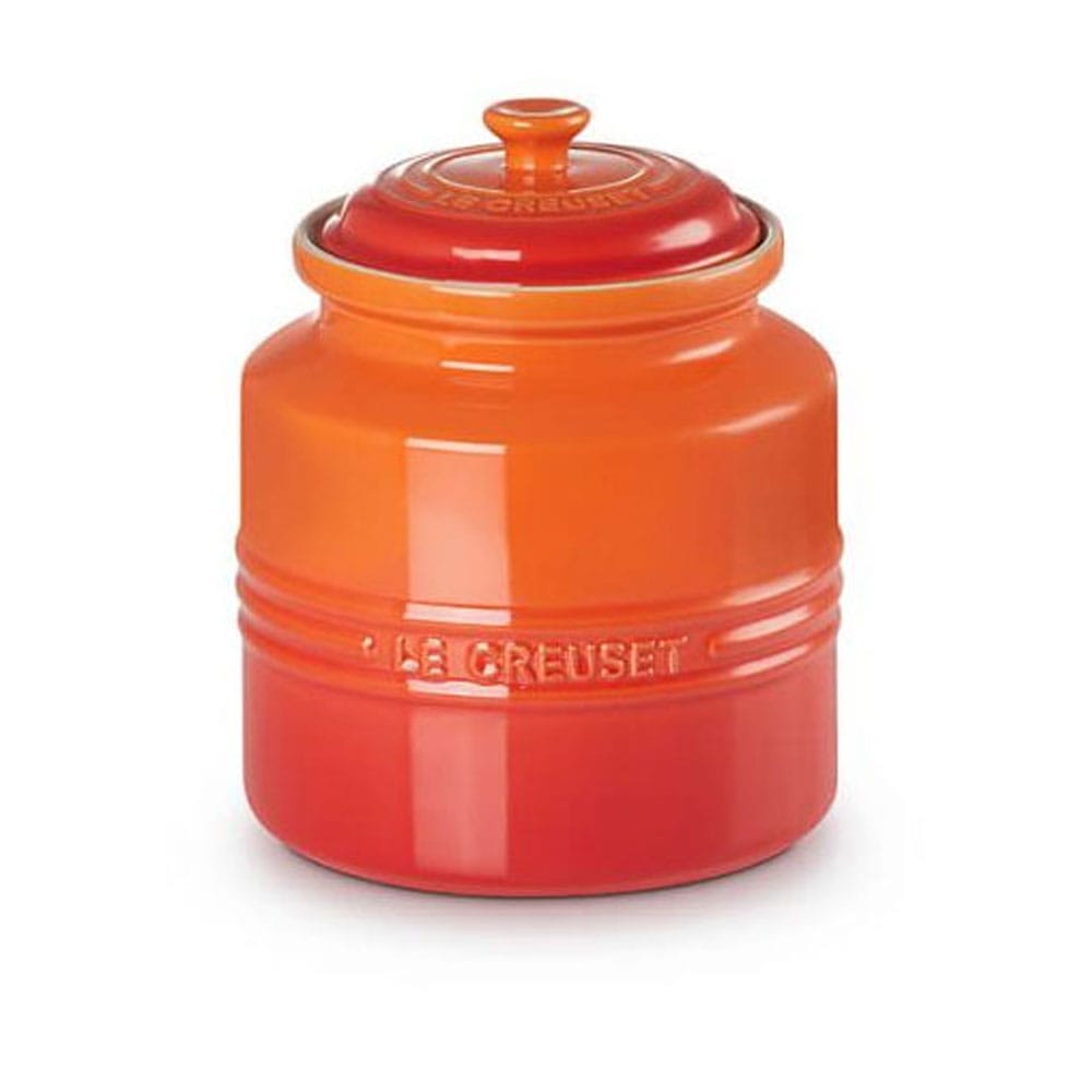 Volanic jar with a lid on a white background