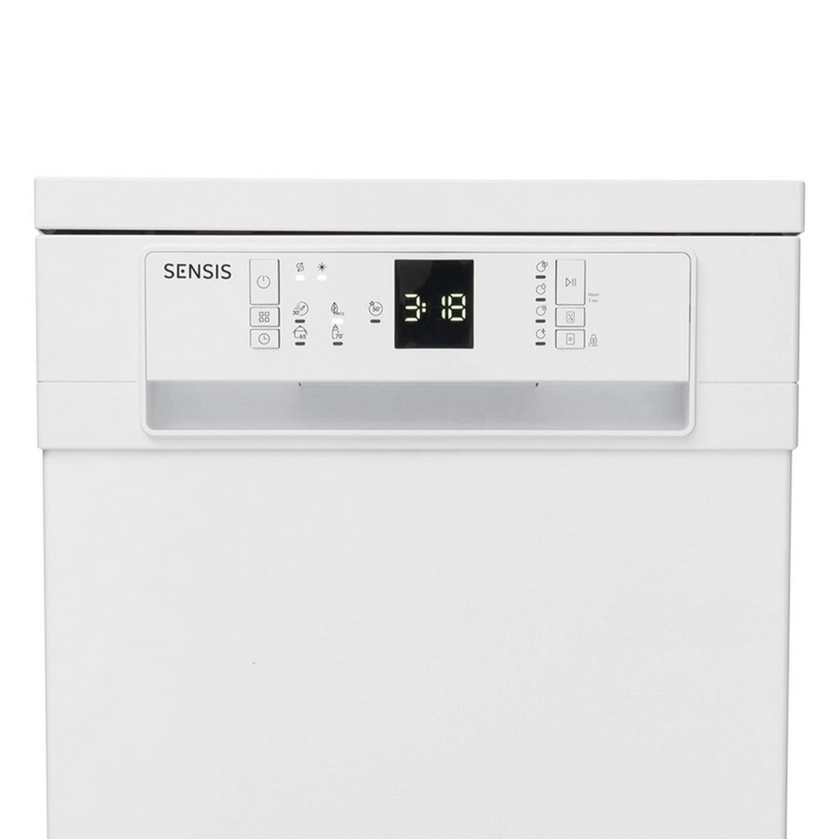 Sensis DWF0110SLEW 10 Place Setting Freestanding Slimline Dishwasher, 45cm Wide, White image 2