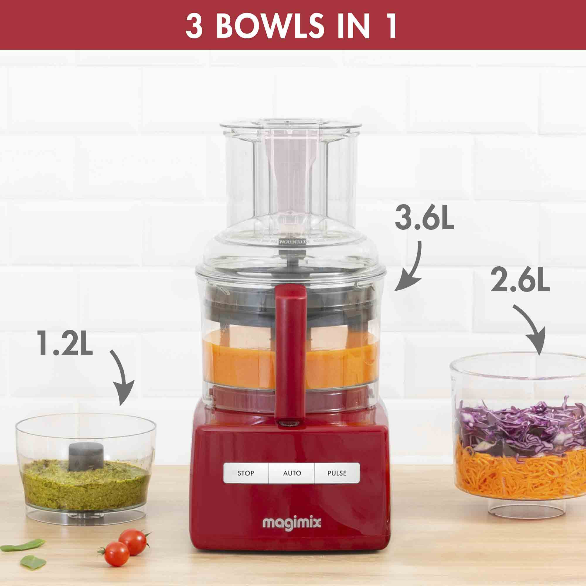 Magimix 5200XL Premium Food Processor Red - 18713 image 2