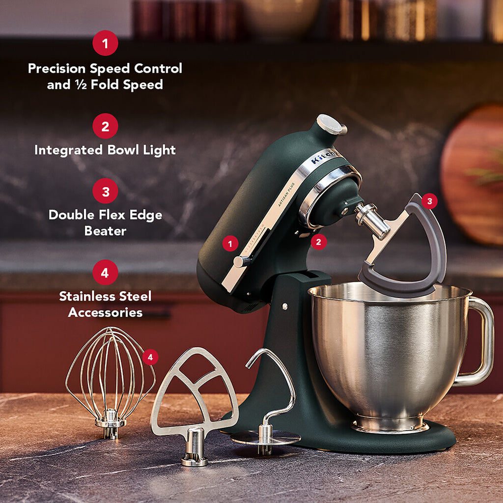 KitchenAid Artisan Plus 4.7L Tilt-Head Stand Mixer – 50 Pebbled Palm – 5KSM50PKVBPP