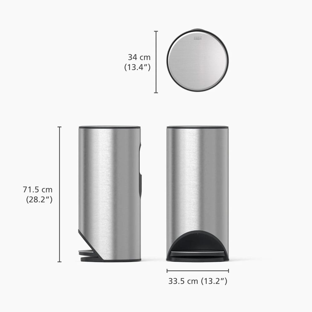 Joseph Joseph Arc 30L Easy-push Pedal Bin in Stainless Steel image 2