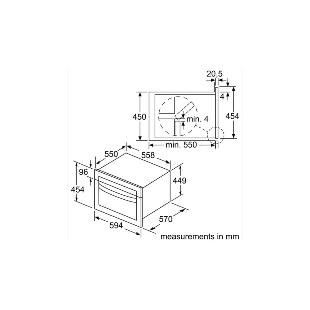 Bosch CMA583MS0B Built In Electric Compact Oven, Grill & Microwave, 45cm High, Stainless Steel image 2