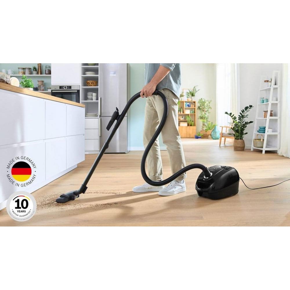 Bosch Serie 4 ProEco 850W Bagged Cylinder Vacuum Cleaner in Black - BGL38BA3GB image 1