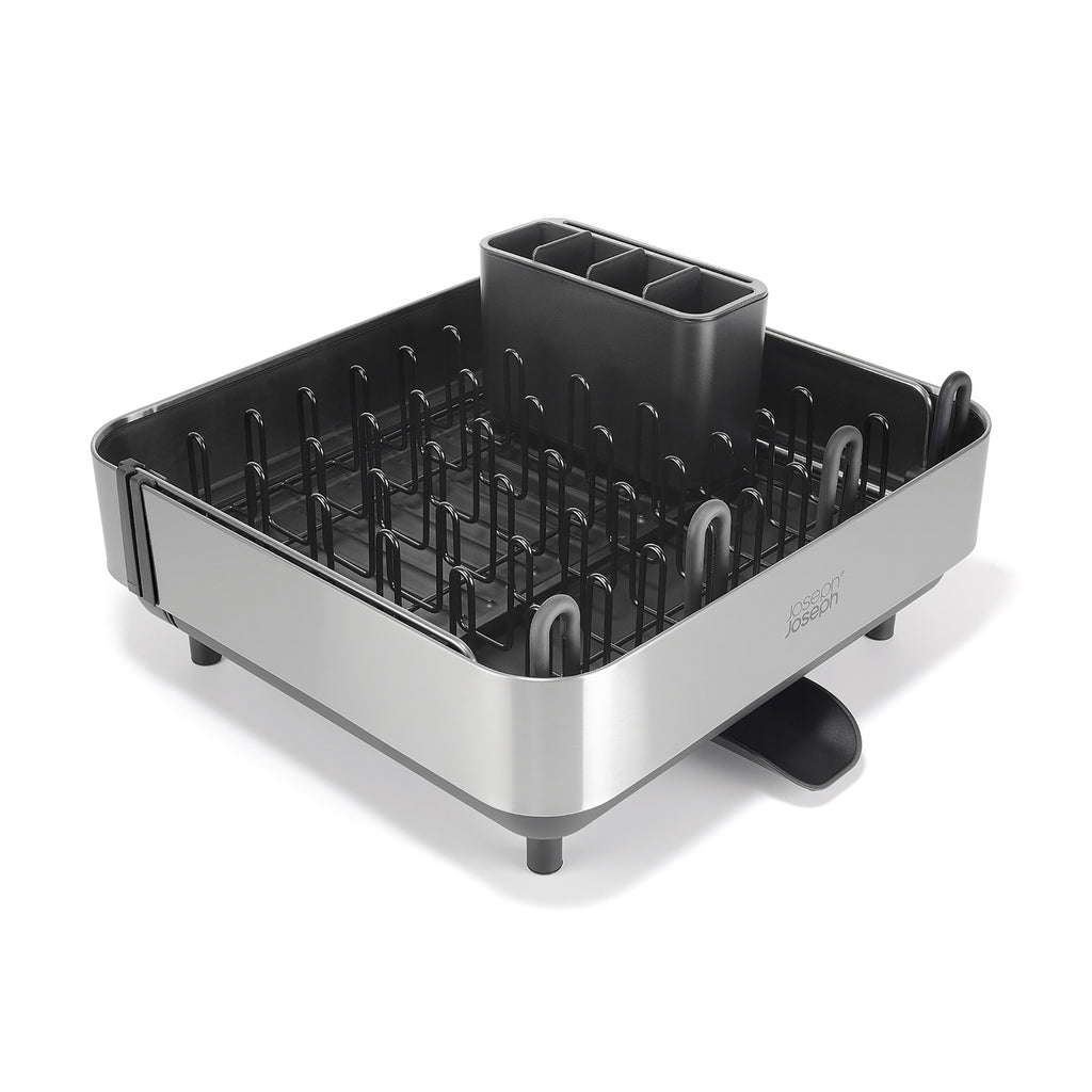 Joseph Joseph Extend™ Steel Plus Expandable Dish Drainer with Wine Glass Rack - Black (6500040)