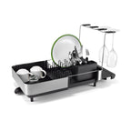 Joseph Joseph Extend™ Steel Plus Expandable Dish Drainer with Wine Glass Rack - Black (6500040)
