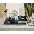 Joseph Joseph Extend™ Steel Plus Expandable Dish Drainer with Wine Glass Rack - Black (6500040)