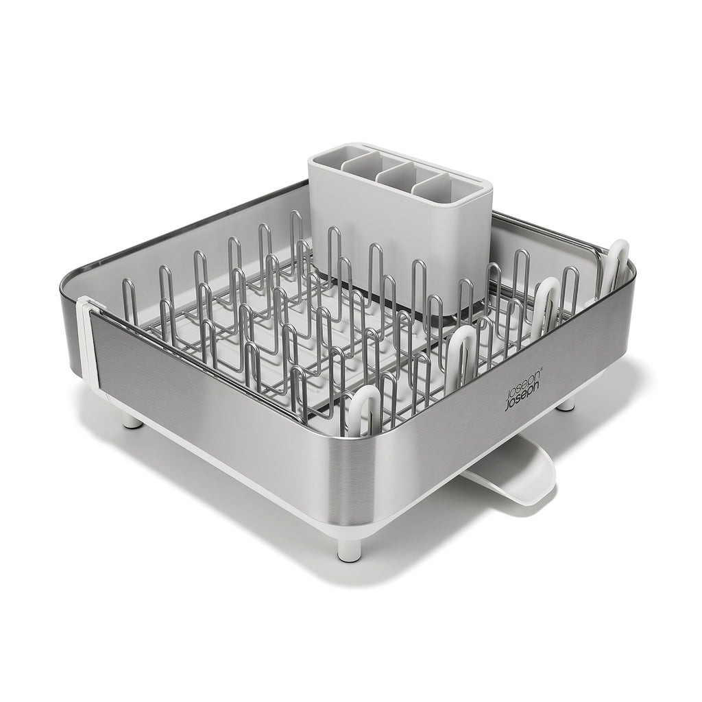 Joseph Joseph Extend™ Steel Plus Expandable Dish Drainer with Wine Glass Rack - Stone (6500041)
