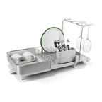 Joseph Joseph Extend™ Steel Plus Expandable Dish Drainer with Wine Glass Rack - Stone (6500041)