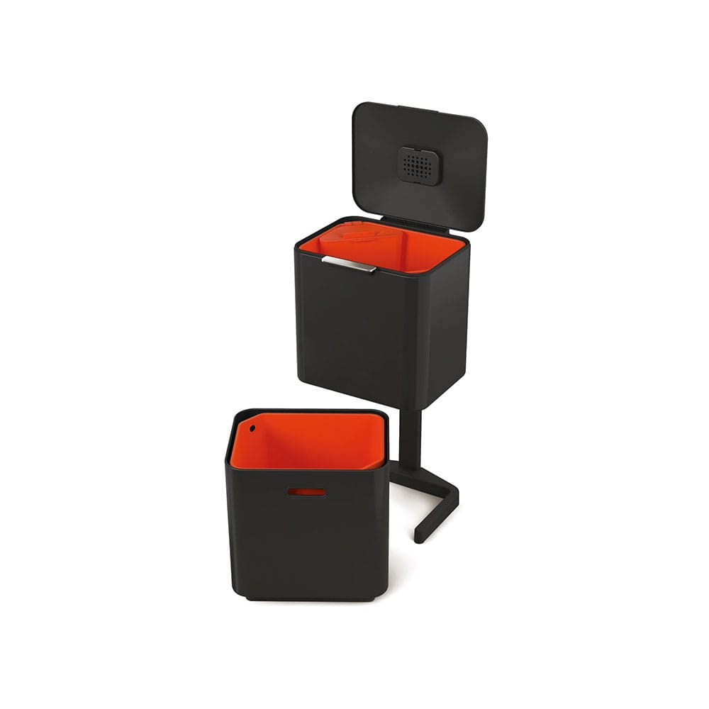 Joseph Joseph Totem Max 60L Waste Separation and Recycling Bin in Carbon Black image 0
