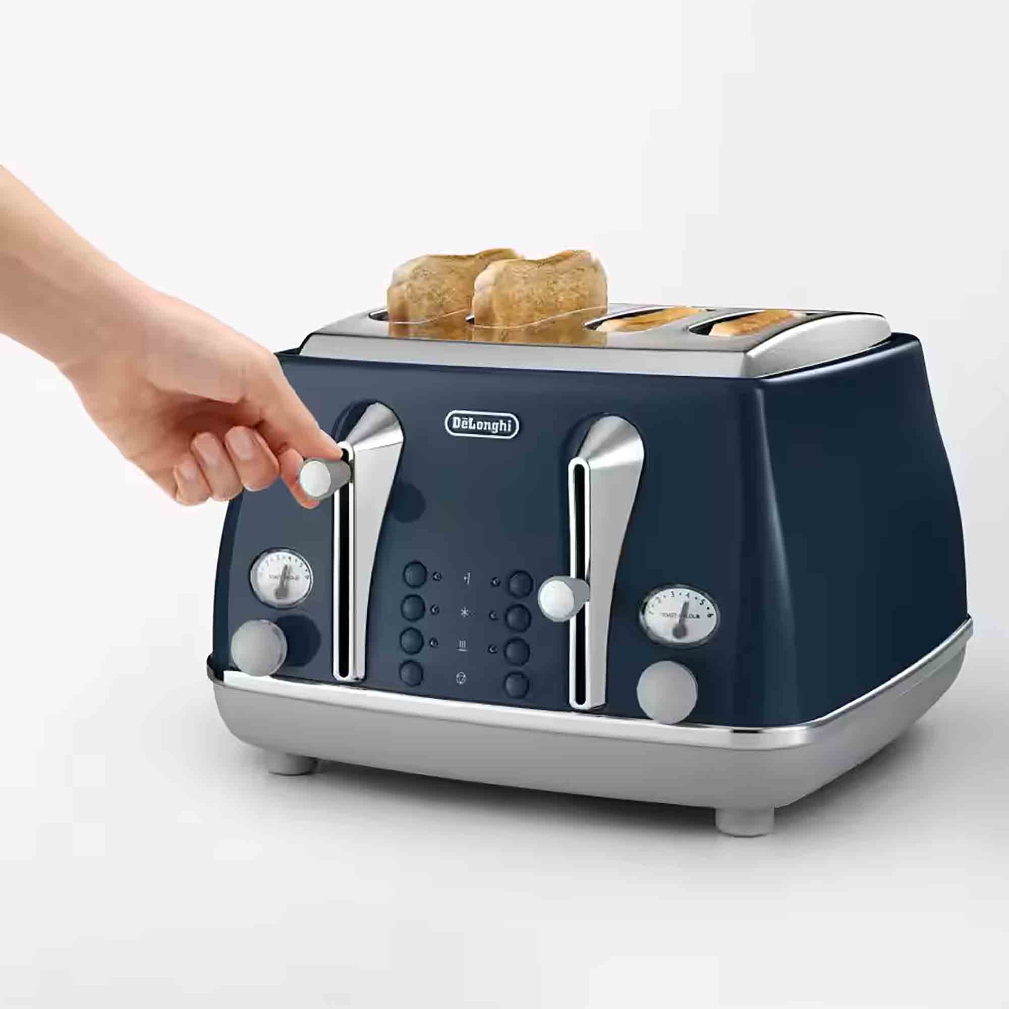 Delonghi Icona Capitals 4 Slice Toaster in Blue - CTOC4003BL image 3